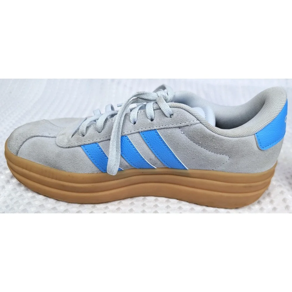 Adidas Womens VL Court Bold IH2310 Blue Gray Casual Sneakers Size 8 Platform
